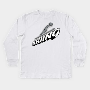 Skiing - Alpine Ski - Olympic Winter Sports Lover -  Snowboarding - Text Saying Kids Long Sleeve T-Shirt